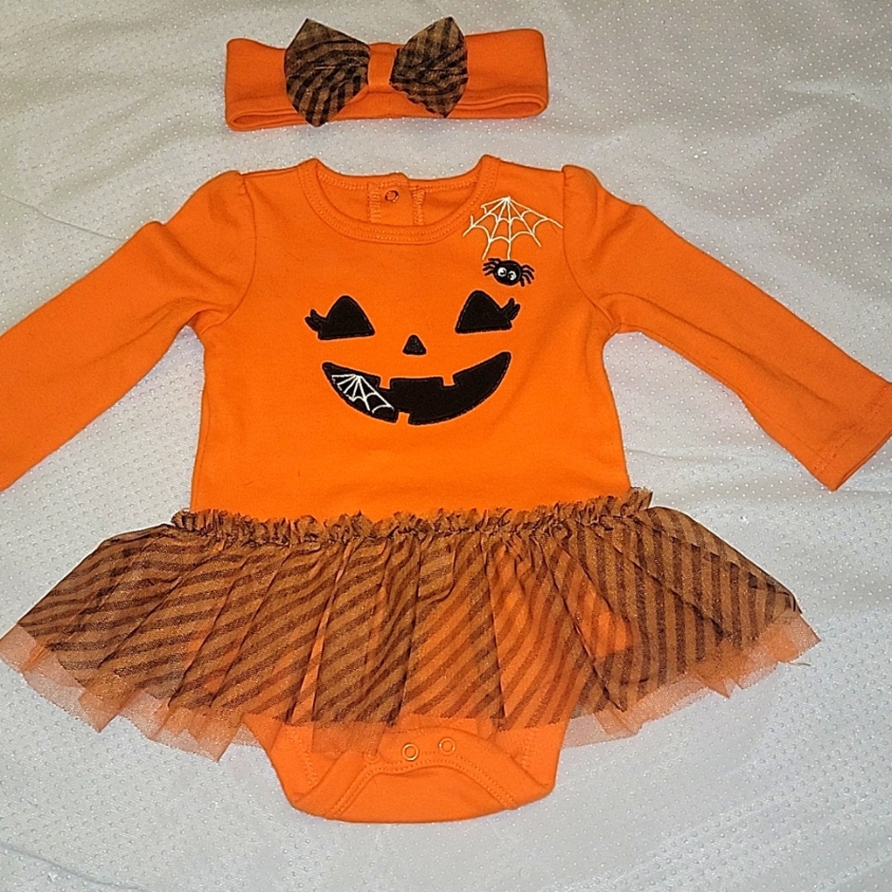 Orange and Black Halloween Pumpkin Tutu Costume